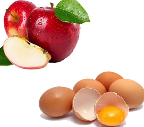 Giảm cân bằng táo và trứng