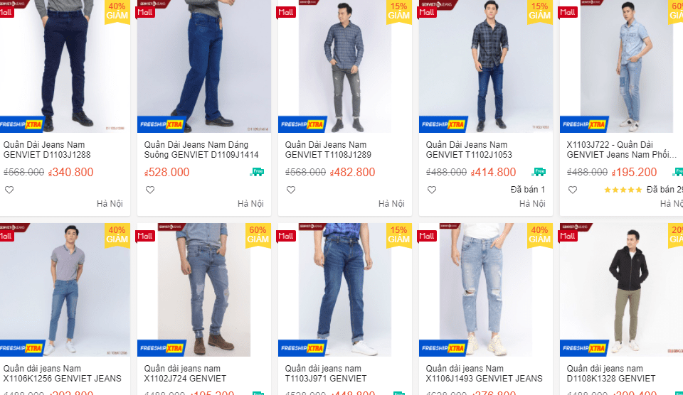 GenViet Jeans - Shop bán quần jean form chuẩn trên shopee 