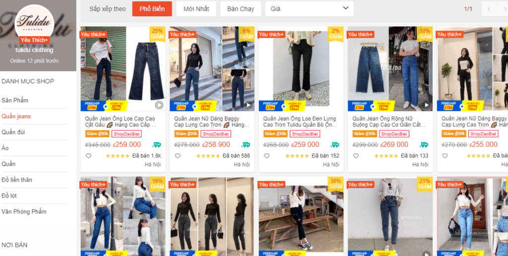 Tulidu Clothing- shop bán quần jean nữ đẹp trên Shopee